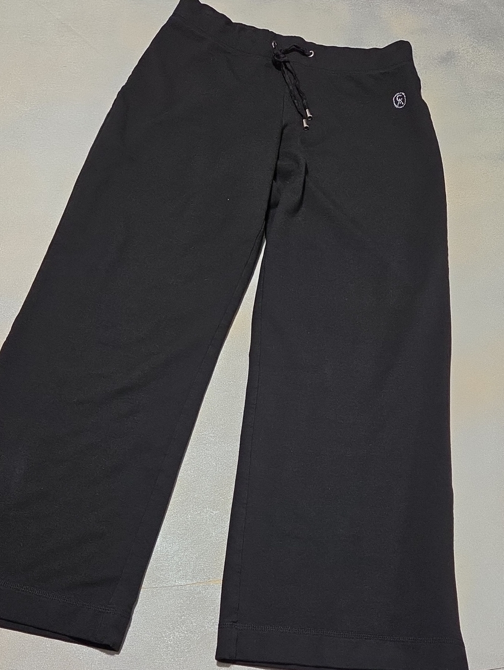 Christine Alexander Black Wide-Leg Kids Joggers with Drawstring
